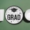 25 Count White Way to Go Grad Disposable Paper Dessert Plates 7 1/4 Inch Graduation Party